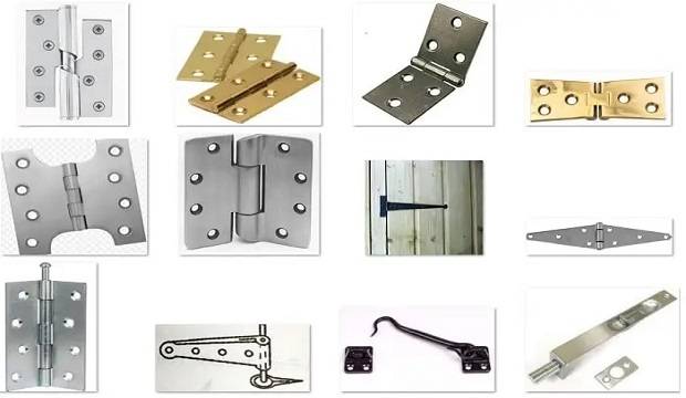 Different fixtures and fastenings used for doors and windows