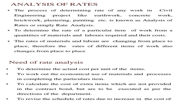 analysis of rates